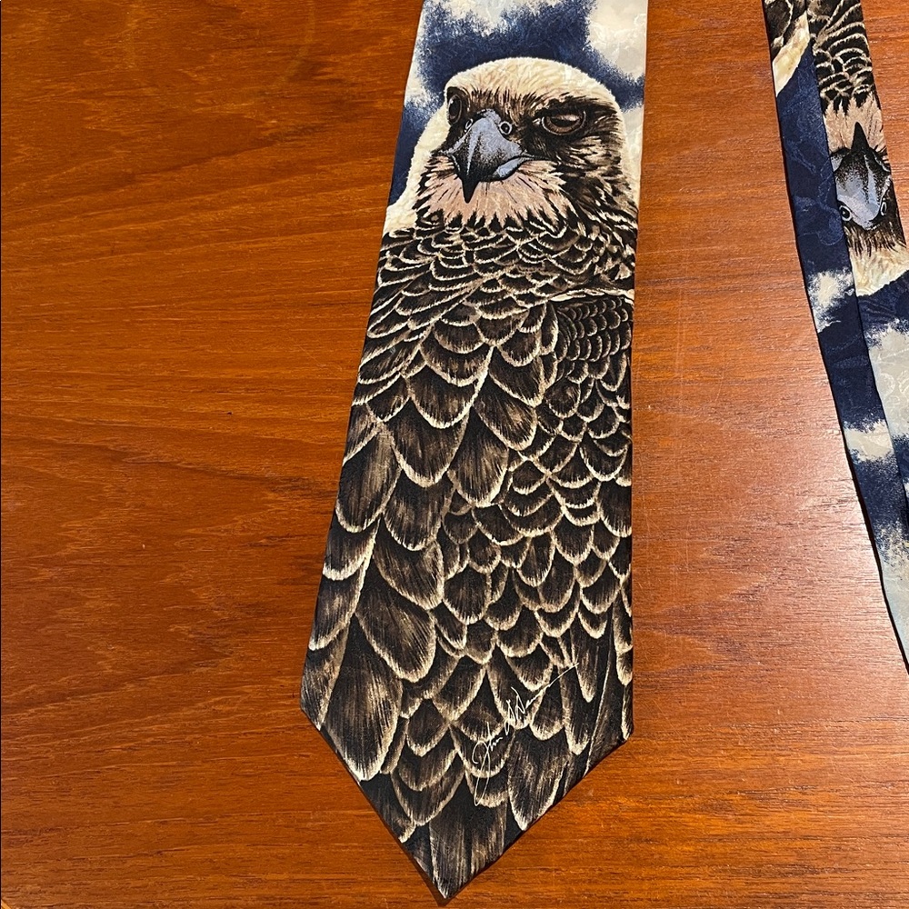 Gyrfalcon John Dawson falcon silk tie - vintage